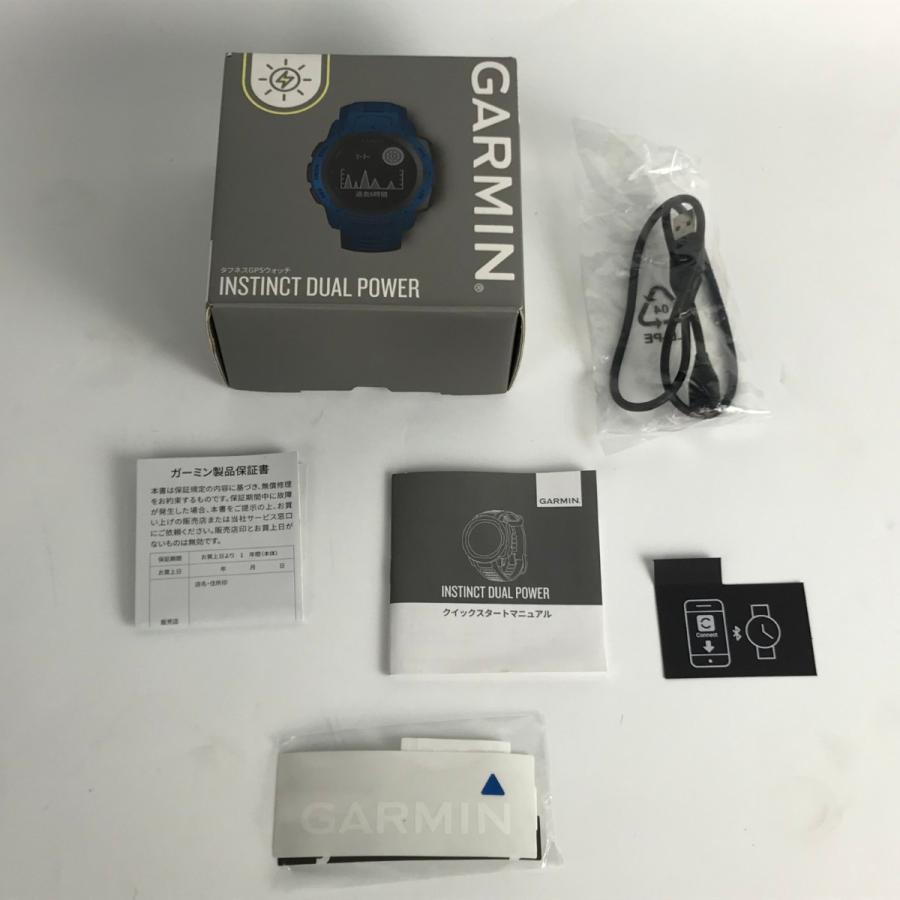 GARMIN タフネスGPSウォッチ INSTINCT DUAL POWER 箱・取説付 010-02293-35 ブルー GARMIN タフネスGPSウォッチ INSTINCT DUAL POWER 箱・取説付 010