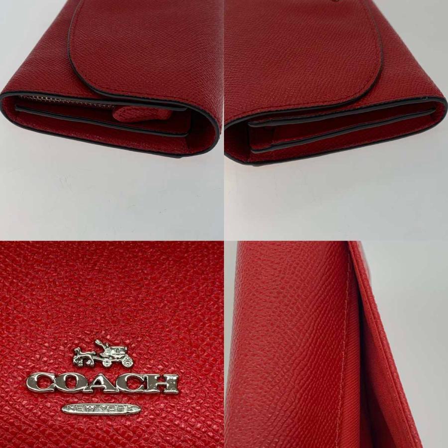 COACH（コーチ） ○○ 長財布 F54009 レッド やや傷や汚れあり 
