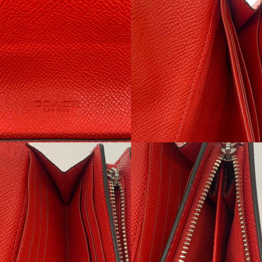 COACH（コーチ） ○○ 長財布 F54009 レッド やや傷や汚れあり 