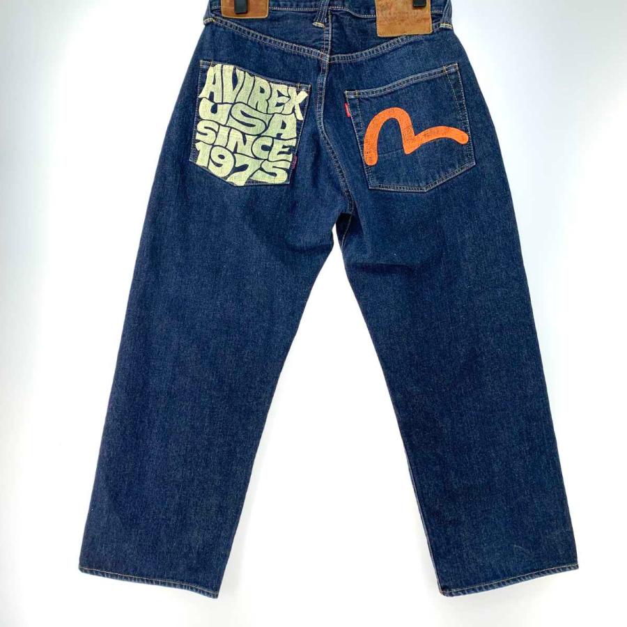 ○○ EVISU×AVIREX メンズ衣料 ジーンズ 2001 SIZE 32 インディゴ やや
