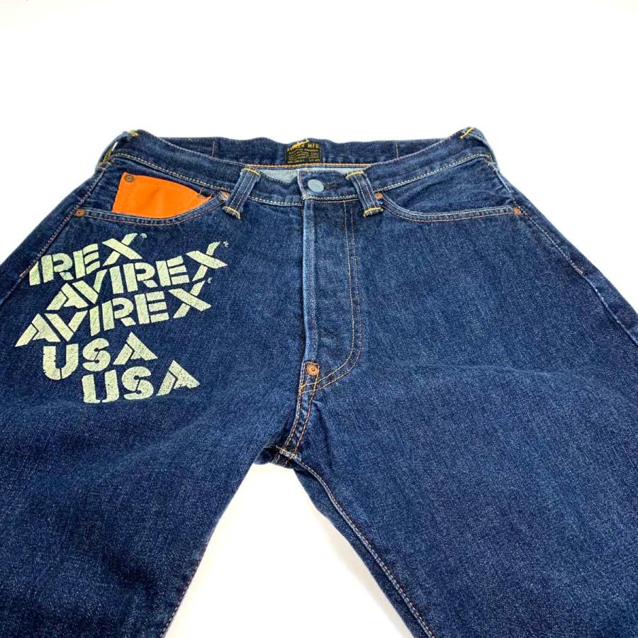 ○○ EVISU×AVIREX メンズ衣料 ジーンズ 2001 SIZE 32 インディゴ やや