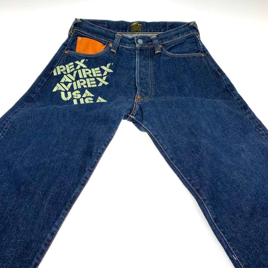 ○○ EVISU×AVIREX メンズ衣料 ジーンズ 2001 SIZE 32 インディゴ やや 