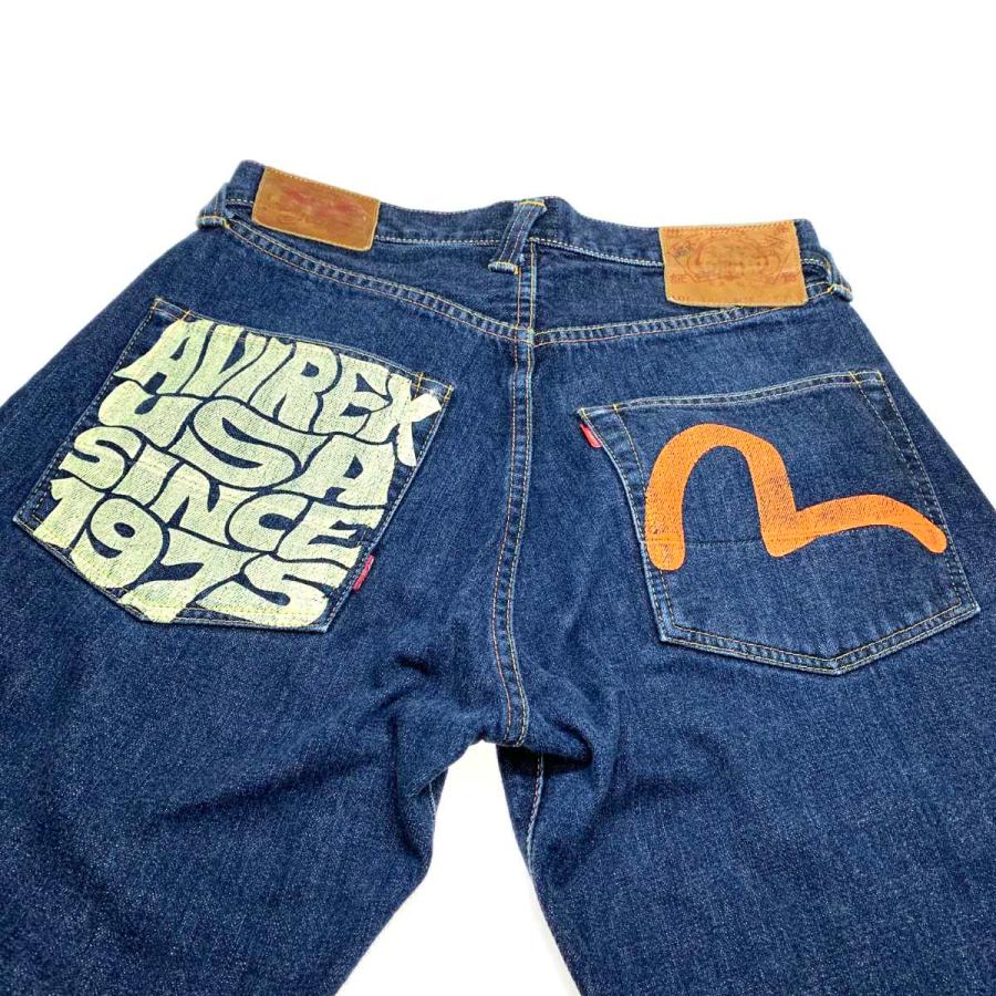 ○○ EVISU×AVIREX メンズ衣料 ジーンズ 2001 SIZE 32 インディゴ やや