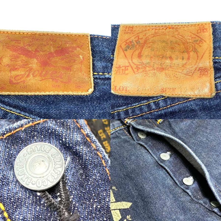 ○○ EVISU×AVIREX メンズ衣料 ジーンズ 2001 SIZE 32 インディゴ やや