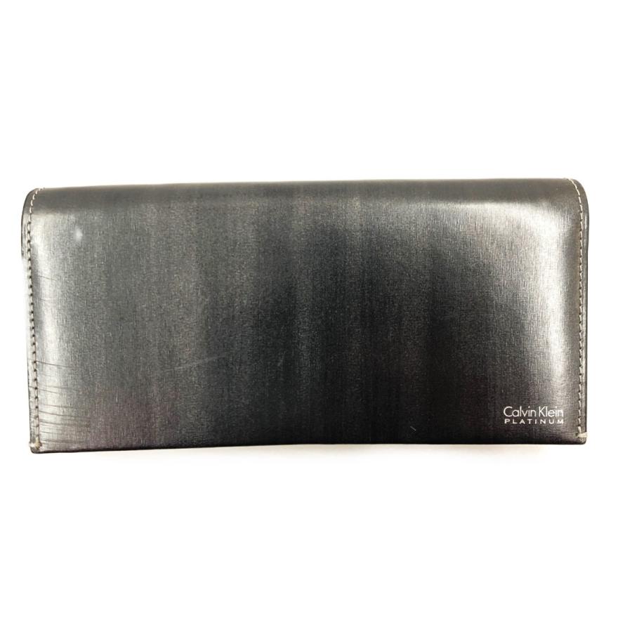 〇〇 Calvin Klein カルバンクライン 長財布 839616 グレー やや傷や 
