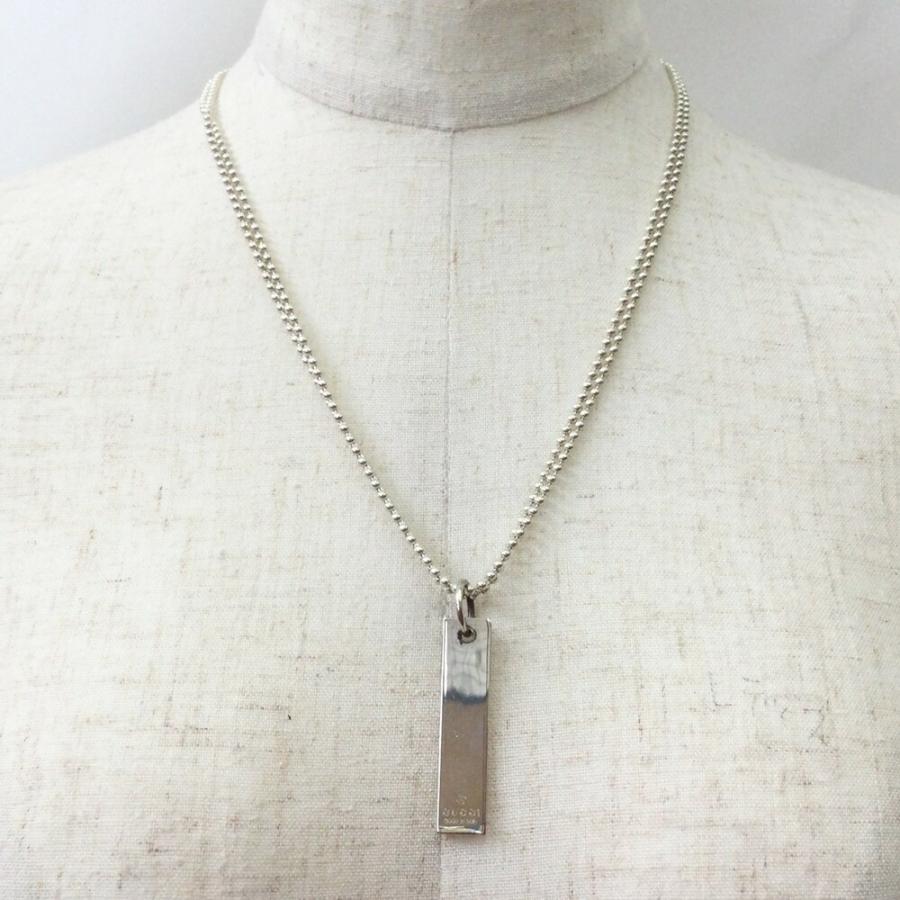 GUCCI（グッチ） 〇〇 ネックレス スクエア プレート シルバー 010595