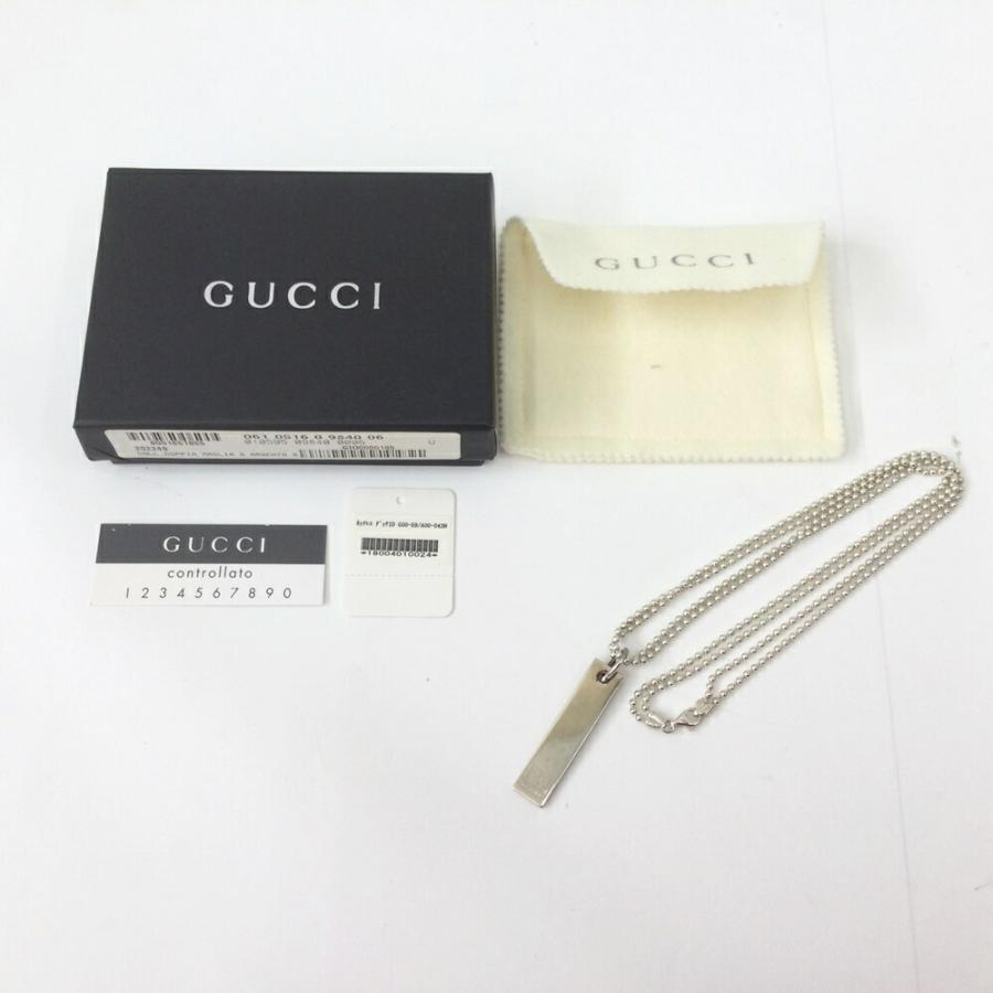 GUCCI（グッチ） 〇〇 ネックレス スクエア プレート シルバー 010595