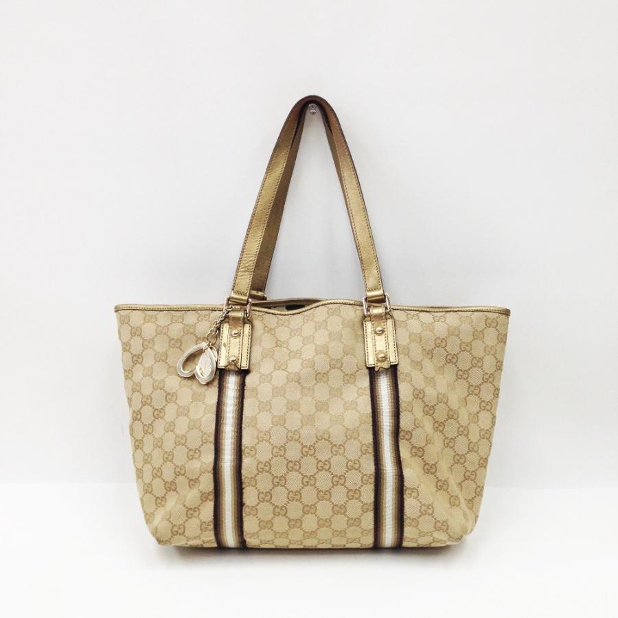 GUCCI 〇〇 グッチ トートバッグ ハートチャーム付 キャンバス 139261 