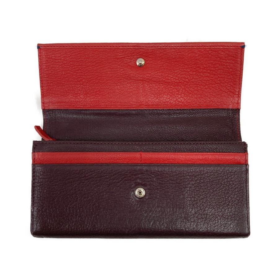 Paul Smith 〇〇 ポールスミス レザー 長財布 レッド x ブラウン やや 