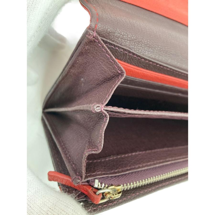 Paul Smith 〇〇 ポールスミス レザー 長財布 レッド x ブラウン やや 