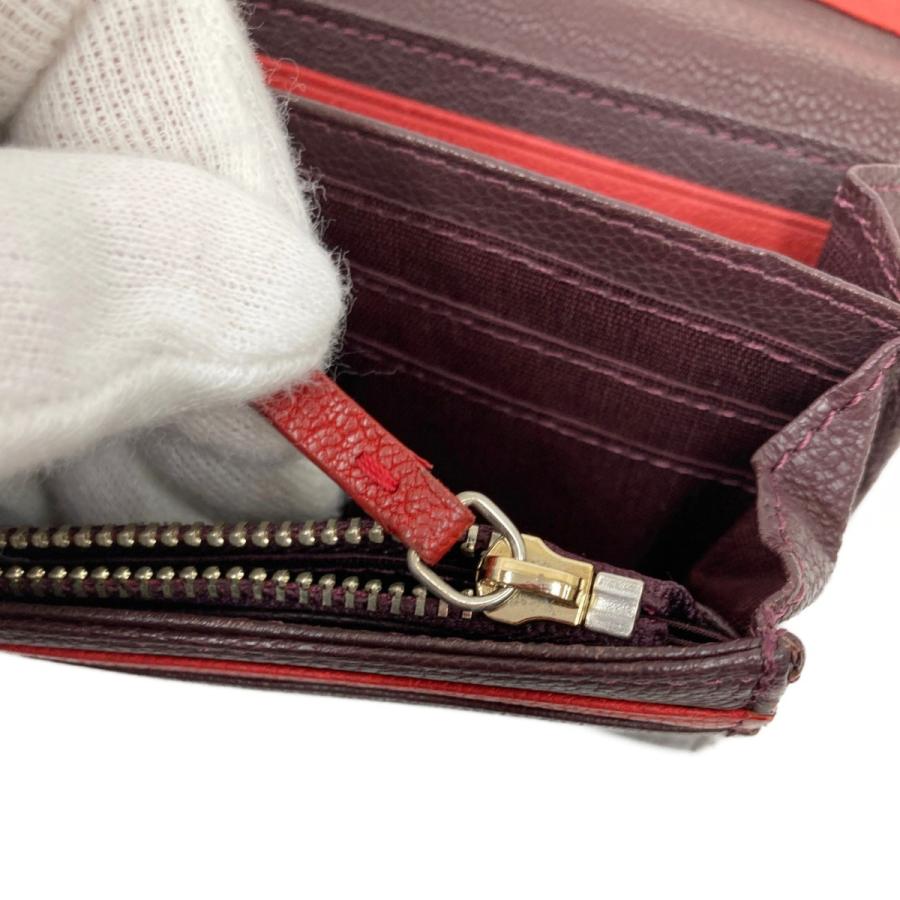 Paul Smith 〇〇 ポールスミス レザー 長財布 レッド x ブラウン やや 