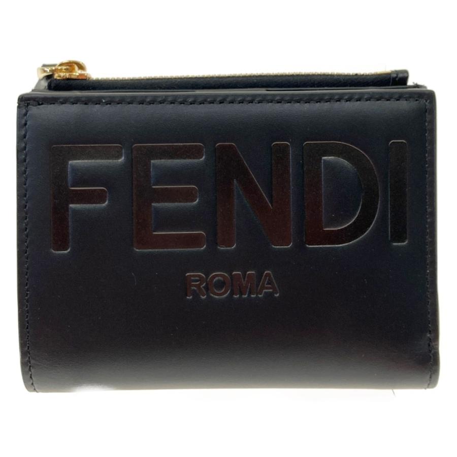 〇〇FENDI フェンディ 2つ折り財布 レザー 8M0447 AAYZ FOKUR ブラック