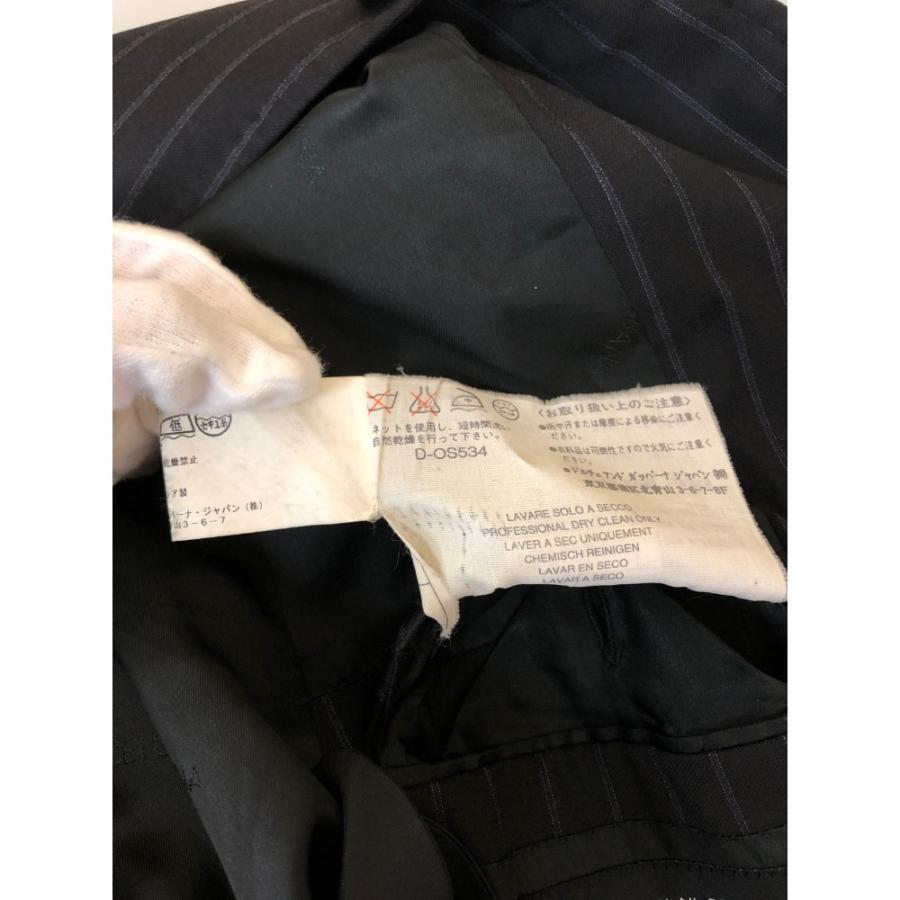 未使用級　ドルチェアンドガッバーナ　3ピース　スーツ　ストライプ　Lサイズ　黒 未使用級 ドルチェアンドガッバーナ 3ピース スーツ ストライプ