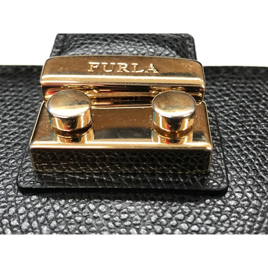 〇〇 FURLA フルラ プッシュロック メトロポリス 二つ折り財布  ブラック やや傷や汚れあり｜bigban｜02