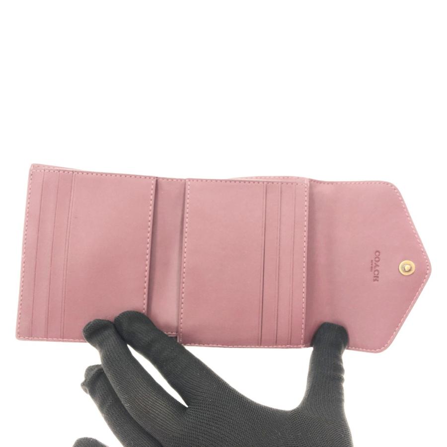 〇〇COACH コーチ ウィン スモールウォレット レザー 三つ折り財布 C2328 ピンク COACH（コーチ） 〇〇 ウィン スモールウォレット レザー 三つ折り財布