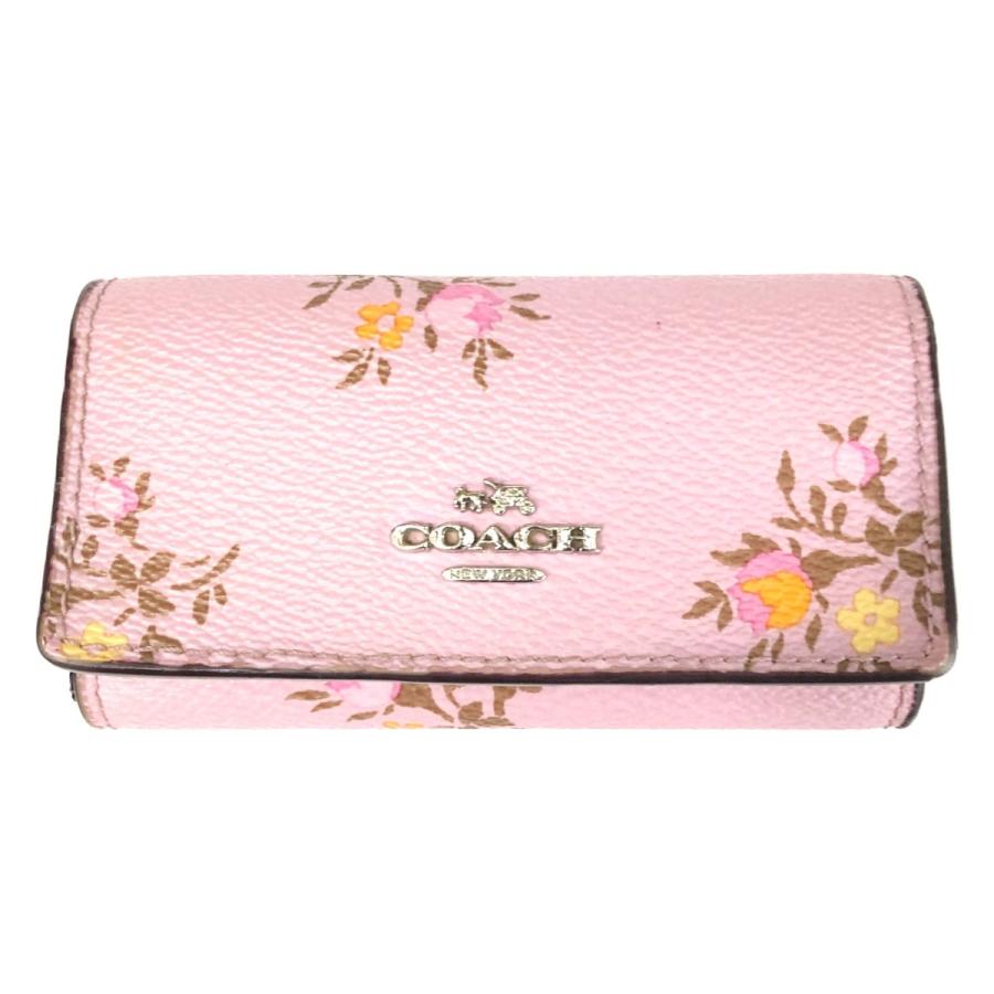 COACH 〇〇 コーチ 6連 キーケース 花柄 23519 傷や汚れあり COACH 〇〇 コーチ 6連 キーケース 花柄 23519 傷や汚れあり
