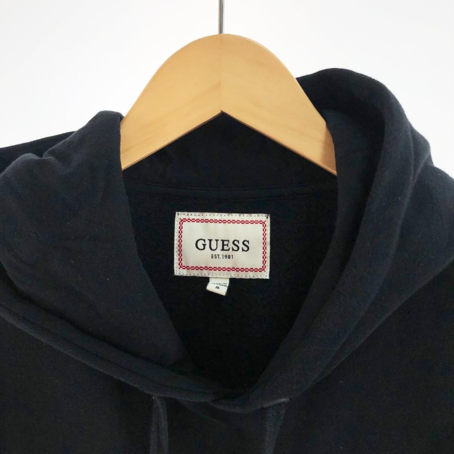 〇〇 GUESS ゲス メンズ プルオーバーパーカー サイズM ブラック やや傷や汚れあり｜bigban｜03