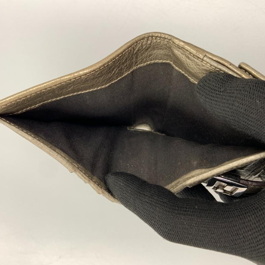 FENDI 〇〇 フェンディ ズッカ柄 二つ折り 短財布 ベージュ やや傷や  