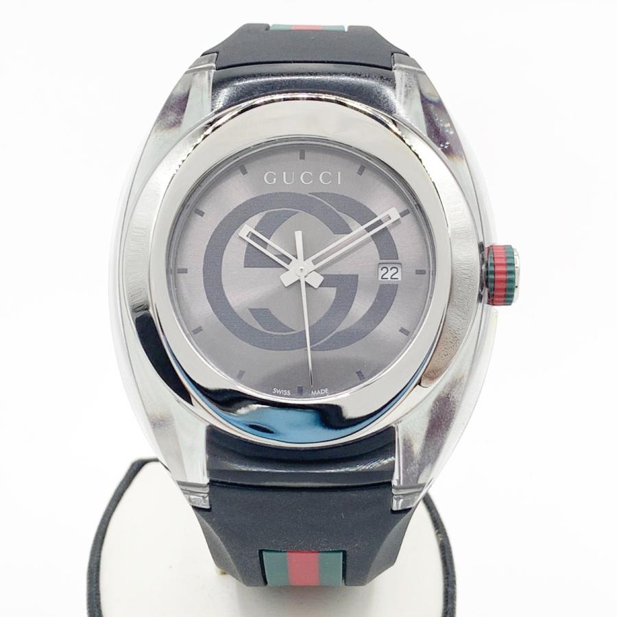 〇〇GUCCI グッチ シンク クォーツ 腕時計 YA137116 ブラック GUCCI（グッチ） 〇〇 シンク クォーツ 腕時計 YA137116 ブラック やや