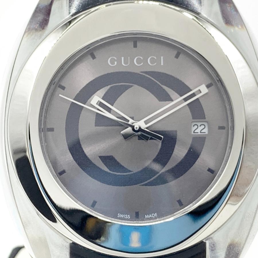 GUCCI（グッチ） 〇〇 シンク クォーツ 腕時計 YA137116 ブラック やや