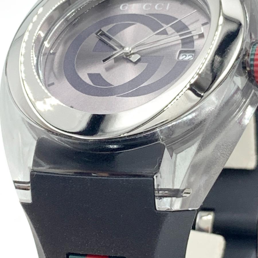 GUCCI（グッチ） 〇〇 シンク クォーツ 腕時計 YA137116 ブラック やや