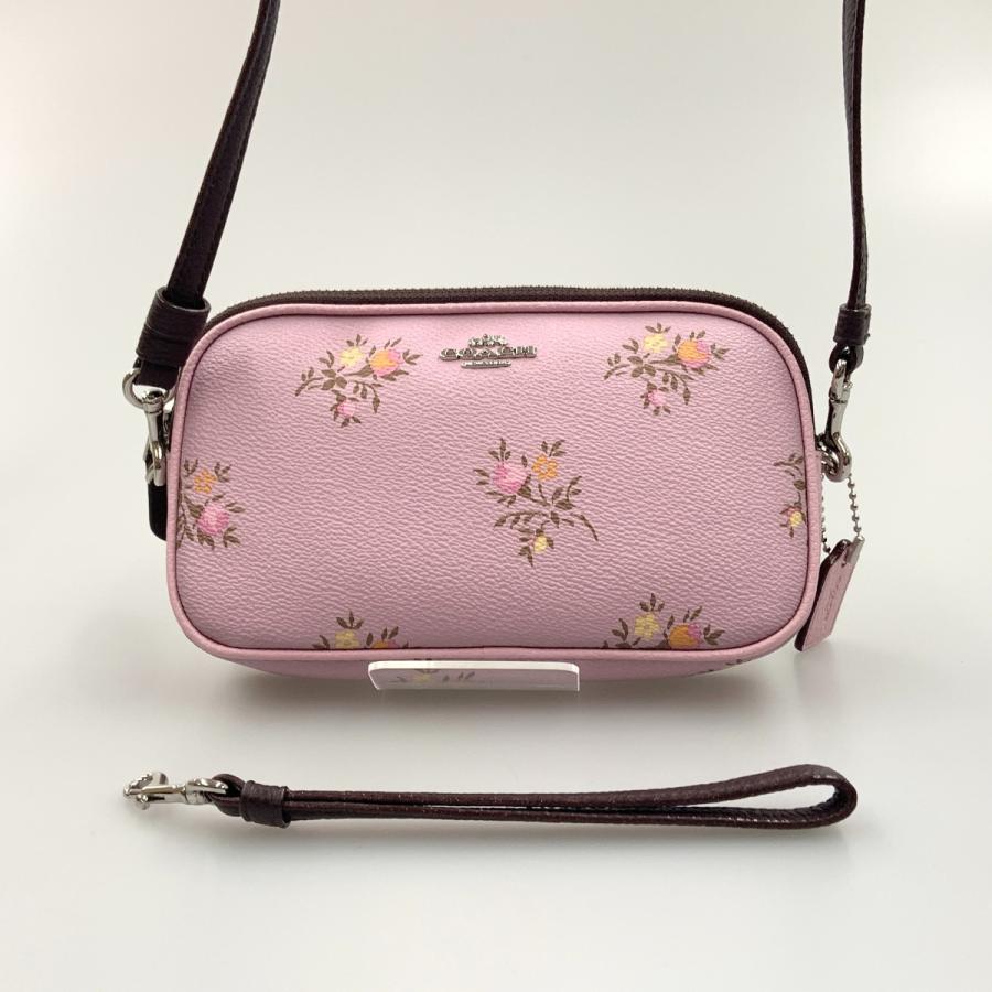 COACH 〇〇 コーチ 花柄 ショルダーバッグ ピンク 目立った傷や COACH 〇〇 コーチ 花柄 ショルダーバッグ ピンク 目立った傷や