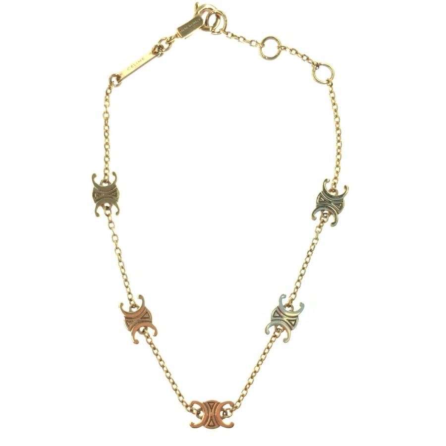 【美品】セリーヌ　トリオンフ　チェーン　ブレスレット　ゴールド　アクセ　454 CELINE （新品・未使用品）セリーヌ トリオンフ ミニ チェーン