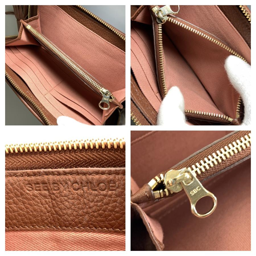 Chloe（クロエ） 〇〇 ラウンドファスナー長財布 ブラウン やや傷や 