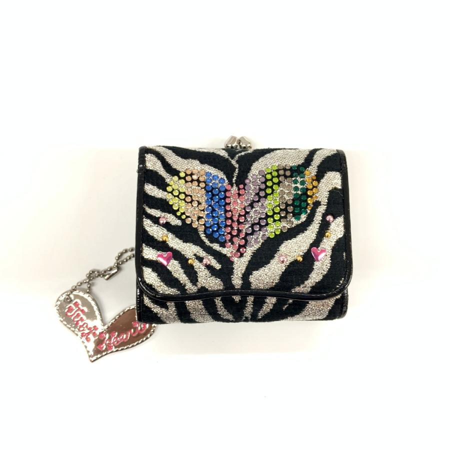 〇〇 Think Bee シンクビー ゼブラ柄 ラインストーン 3つ折り財布 バン