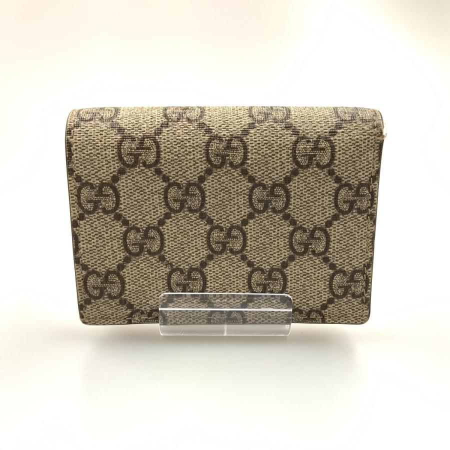 〇〇GUCCI グッチ GGスプリーム ダブルGカードケースウォレット ミニウォレット 二つ折り財布 658610 ピンク x ベージュ GUCCI（グッチ） 〇〇 GGスプリーム ダブルGカードケースウォレット