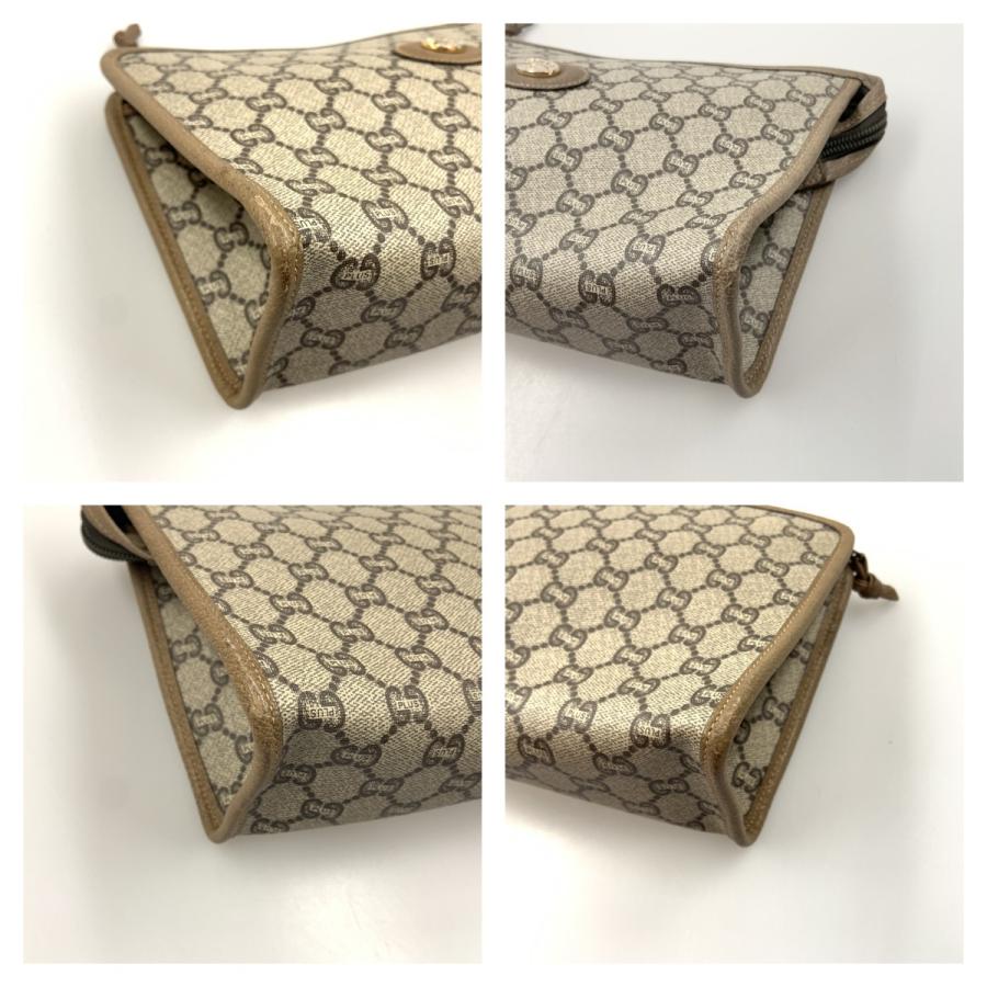 GUCCI グッチ ポーチ クラッチバッグ GGプラス ベージュ 茶 〇〇 GUCCI PLUS グッチプラス クラッチバッグ ポーチ ベージュ 傷や