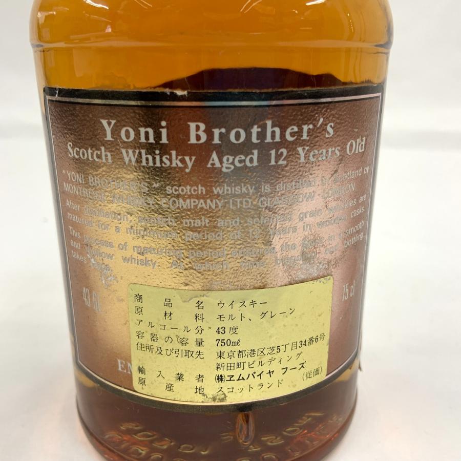 Yoni Brother's 12年 スコッチウイスキー 〇〇 YONI BROTHER'S スコッチウイスキー 12年 750ml 43% 未使用に近い