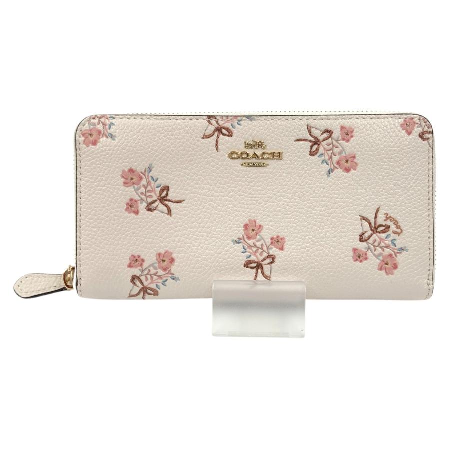 COACH（コーチ） 〇〇 フラワーモチーフ ラウンドファスナー 長財布