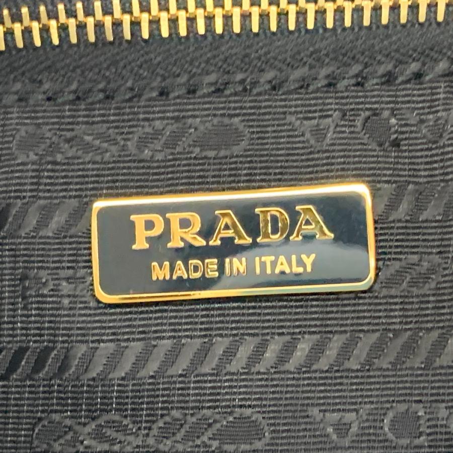 〇〇 PRADA プラダ 刺繍 ナイロン 化粧ポーチ ポーチ ブラック やや傷や汚れあり_7
