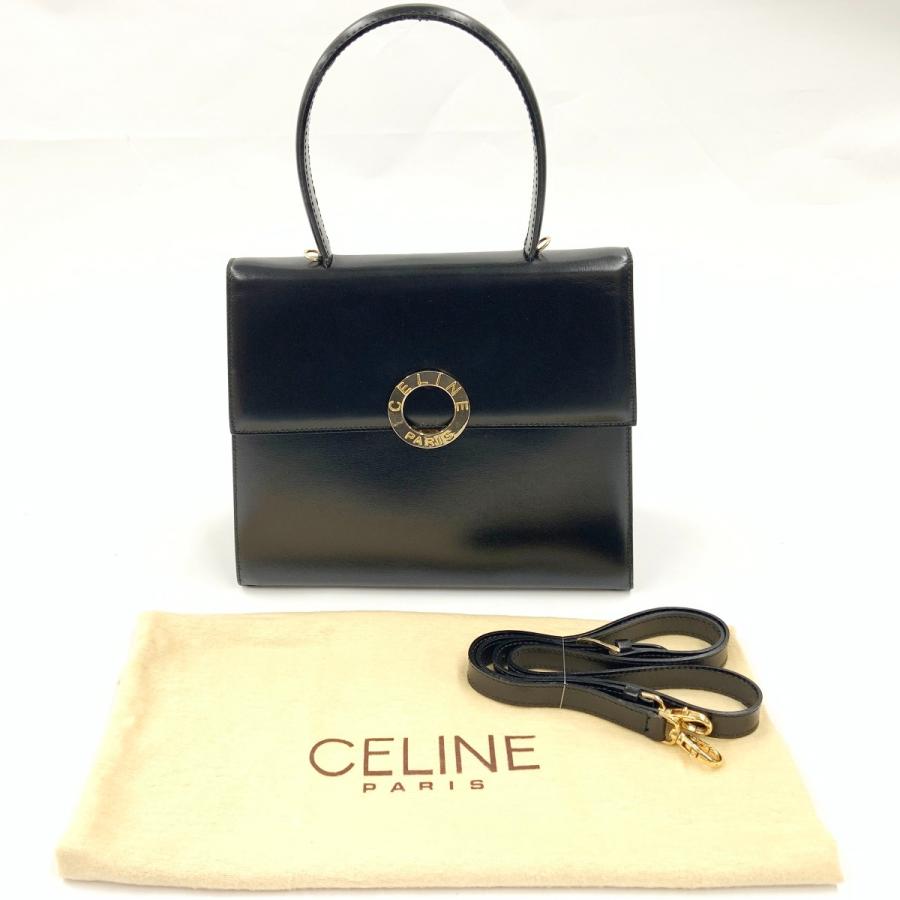 CELINE（セリーヌ） 〇〇 トップハンドル サークルロゴ ハンドバッグ F