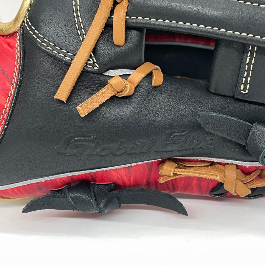 【超美品】 軟式投手用グローブ レッド（ミズノ　グローバルエリート）　袋付き！！ MIZUNO（ミズノ） 野球 グローブ 軟式用 外野手用 グローバルエリート