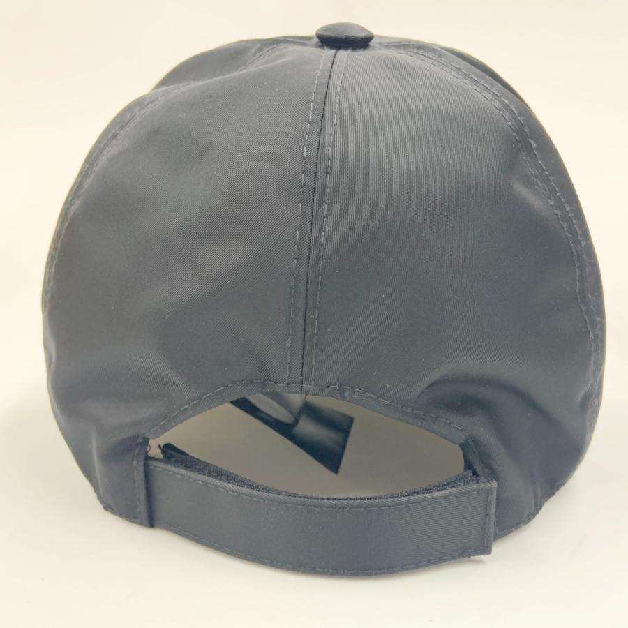 PRADA（プラダ） 〇〇 ロゴ ナイロン キャップ size M 帽子 ブラック