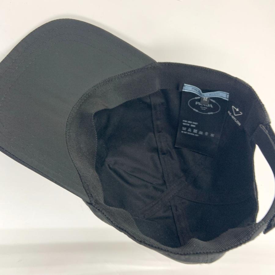 PRADA（プラダ） 〇〇 ロゴ ナイロン キャップ size M 帽子 ブラック
