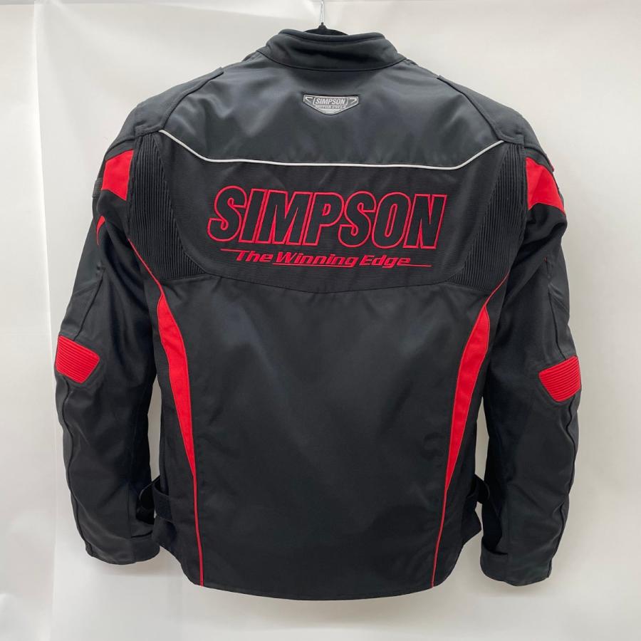 SIMSON 美品　ジャケット Mサイズ 黒/赤 SIMPSON バイクジャケット FLAGSHIP プロテクター完備 SIZE M ブラック