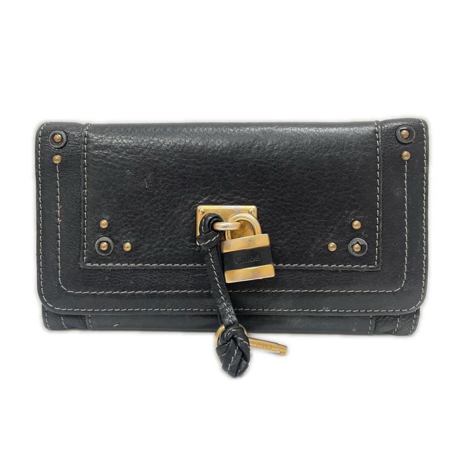 Chloe（クロエ） 長財布 パディントン ブラック×ゴールド 傷や汚れあり