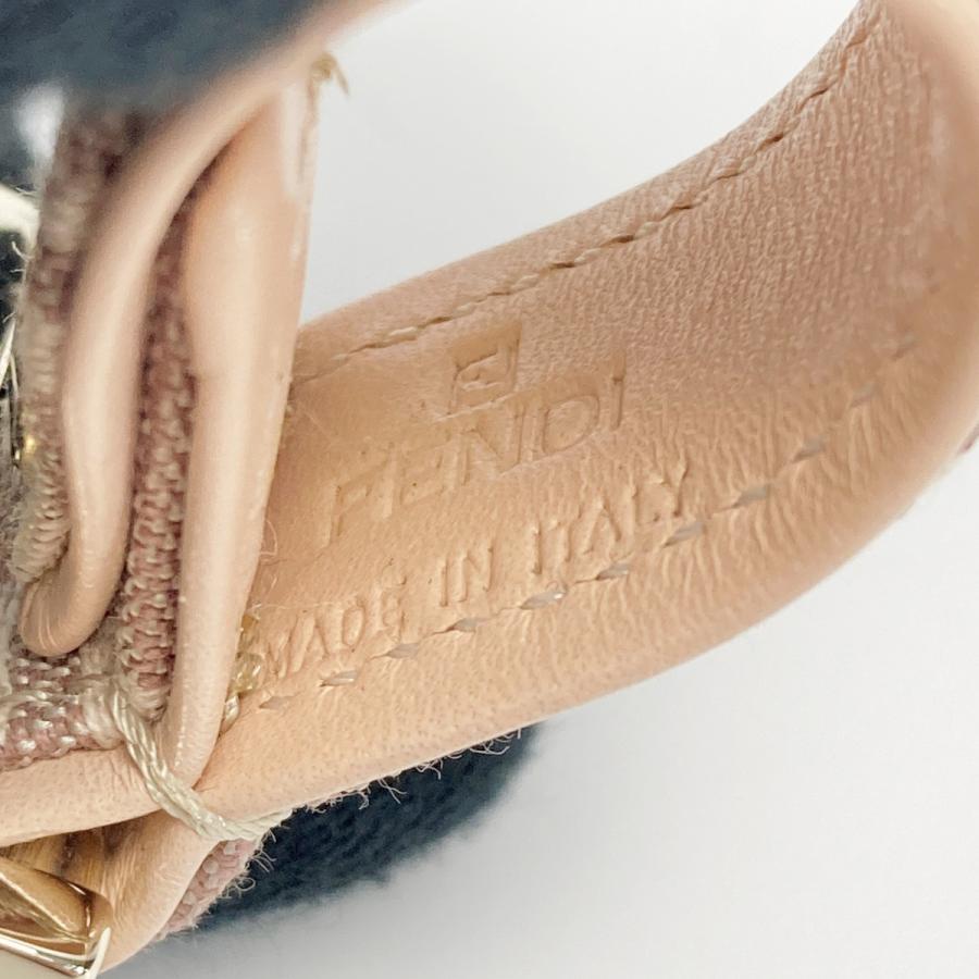 FENDI（フェンディ） FF キーリング ピンク キャンバス×レザー