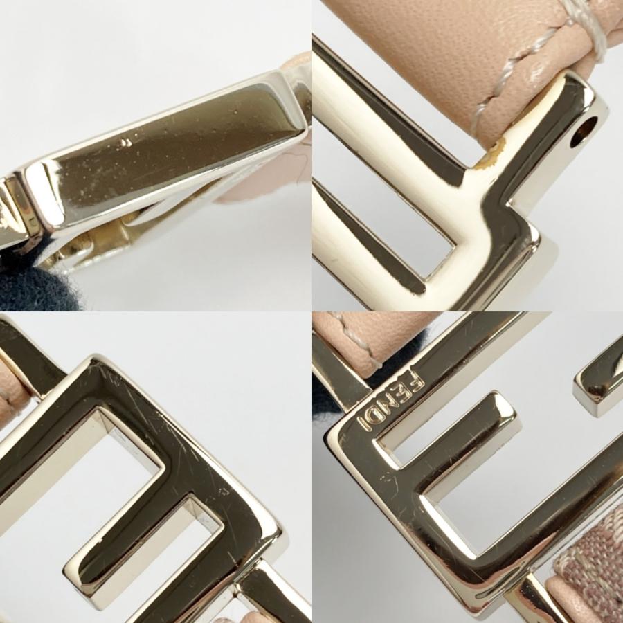 FENDI（フェンディ） FF キーリング ピンク キャンバス×レザー