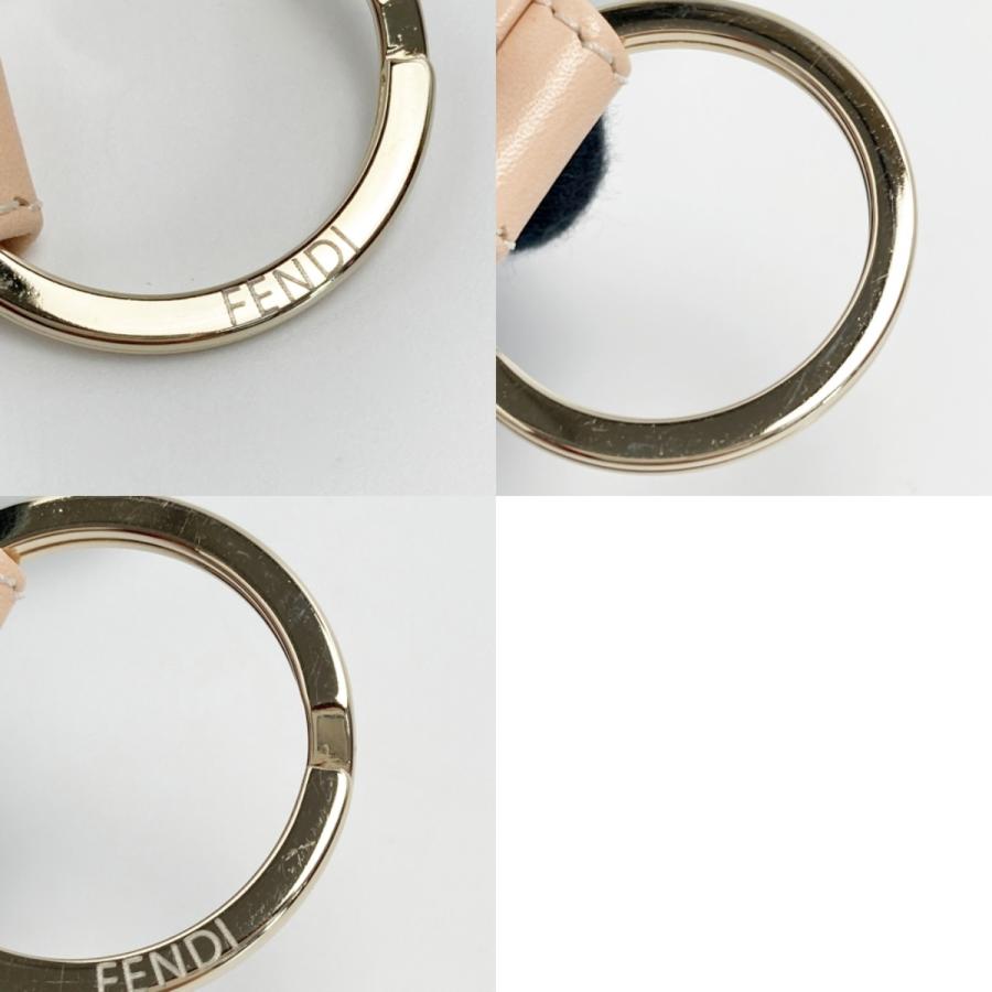 FENDI（フェンディ） FF キーリング ピンク キャンバス×レザー