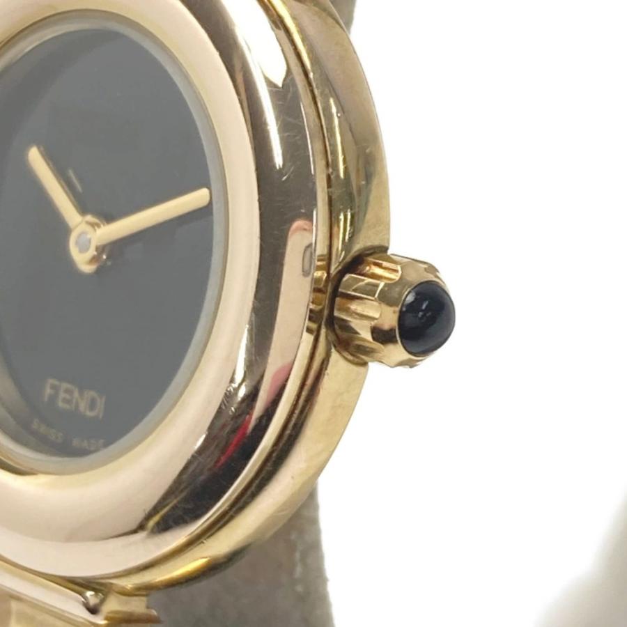 【電池交換済】FENDI フェンディ 腕時計 320L ブラック ラウンド FENDI フェンディ FFロゴ GP ラウンドフェイス 320L ブラック クォーツ