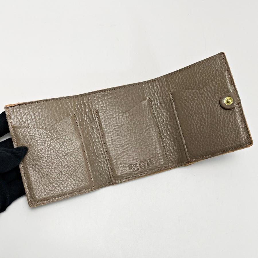 IL BISONTE（イルビゾンテ） 三つ折り フラップウォレット グレー 財布