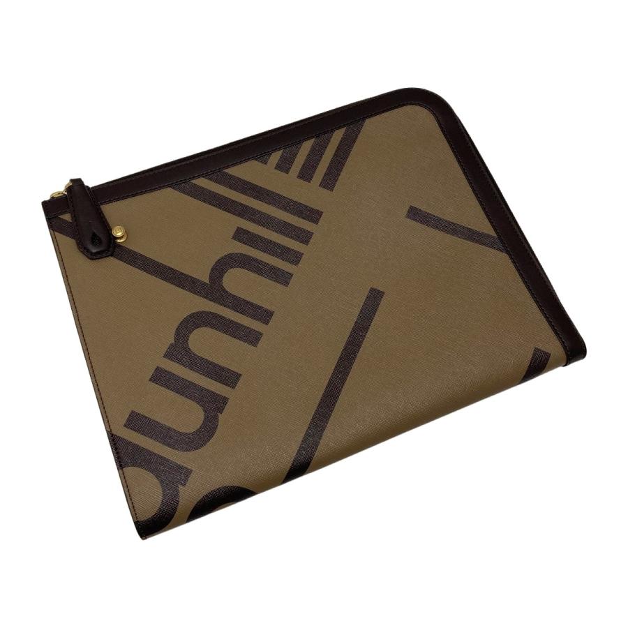 dunhill ダンヒル ラゲッジキャンバス ラージ ジップフォリオ ブラウン  
