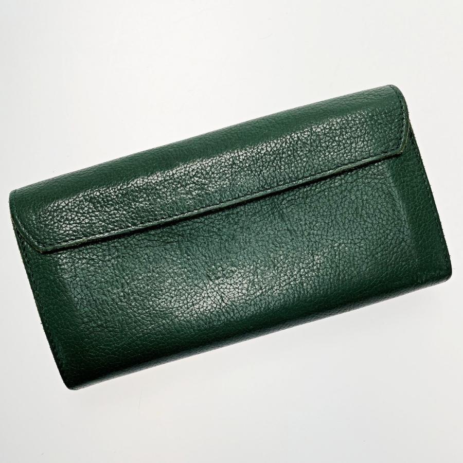 レディース 【極美品】IL BISONTE 長財布 ラウンドファスナーグリーン☆