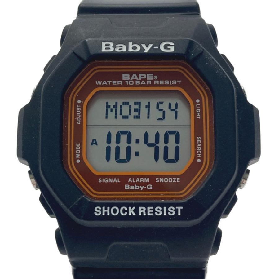 ☆☆CASIO カシオ Baby-G×A BATHING APEコラボ BABY MILO BG-5600BK クォーツ レディース 腕時計 箱・取説有 CASIO（カシオ） Baby-G×A BATHING APEコラボ BABY MILO BG-5600BK