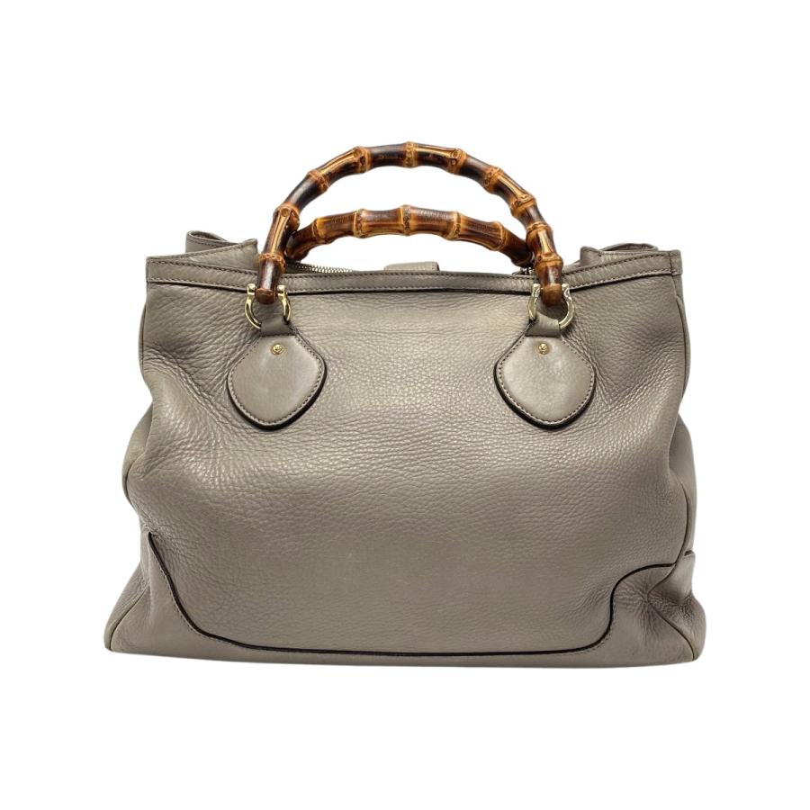 GUCCI グッチ バンブー トートバッグ 282317 グレー レザー  