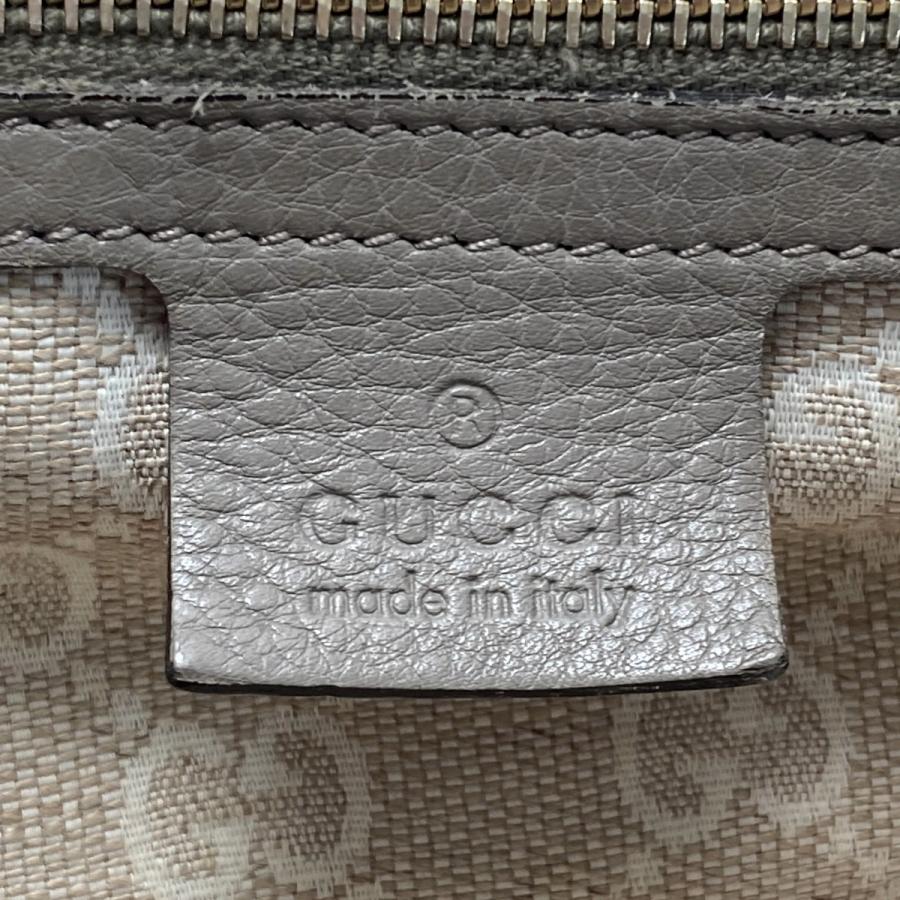 GUCCI グッチ バンブー トートバッグ 282317 グレー レザー  